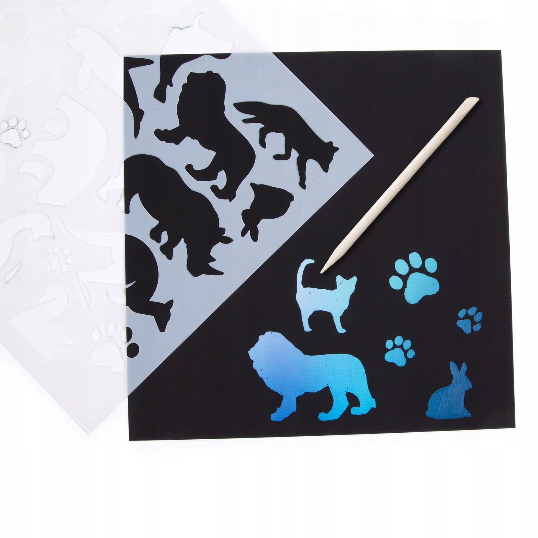 KREATYWNA WYDRAPYWANKA SZABLONY ZWIERZĘTA KIDEA Kod producenta 0273