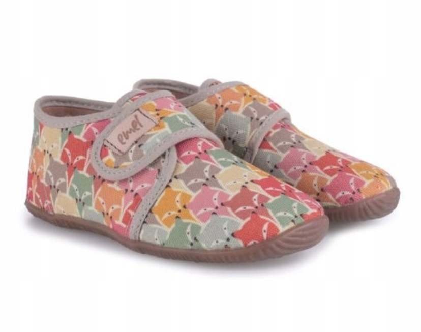 Kapcie Emel Ek 5000B-3 Na Rzepy W Liski Wielokolorowe Barefoot Roz 29