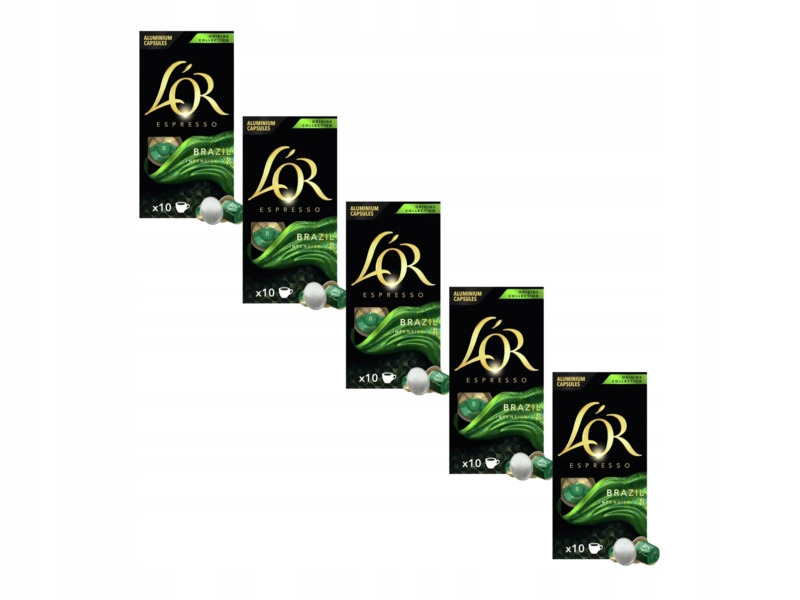 Kapsułki L'or Brazil do ekspresu Nespresso 5 x 10 sztuk