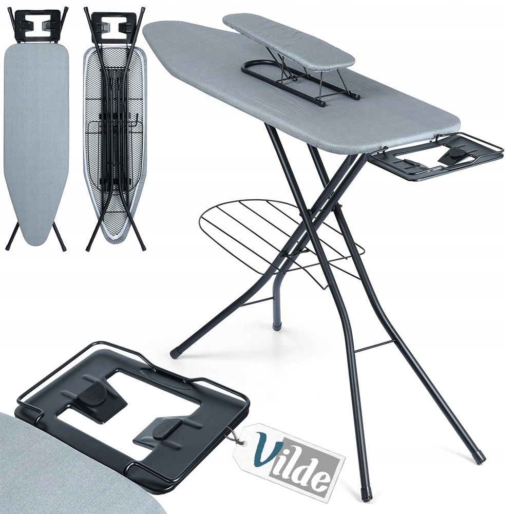 Levně Sada Prkénko na žehlení Šedá Pevná Vilde 140 x 39 x 92 cm