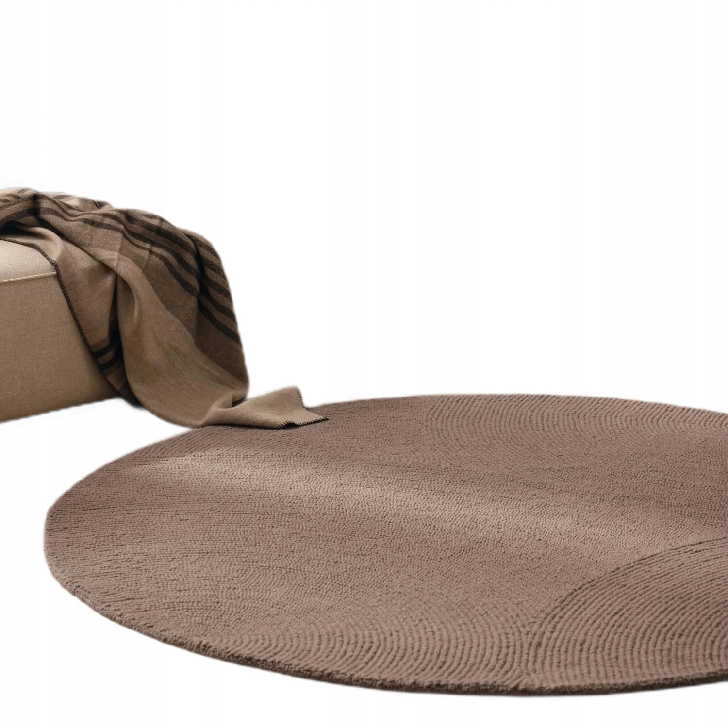 Koberec koberec Eleni kulatý ručně tuftovaný koberec z vlny béžový 250 cm