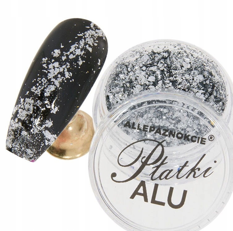 slay efekt CHROME PŁATKI ALU SREBRNE metaliczne