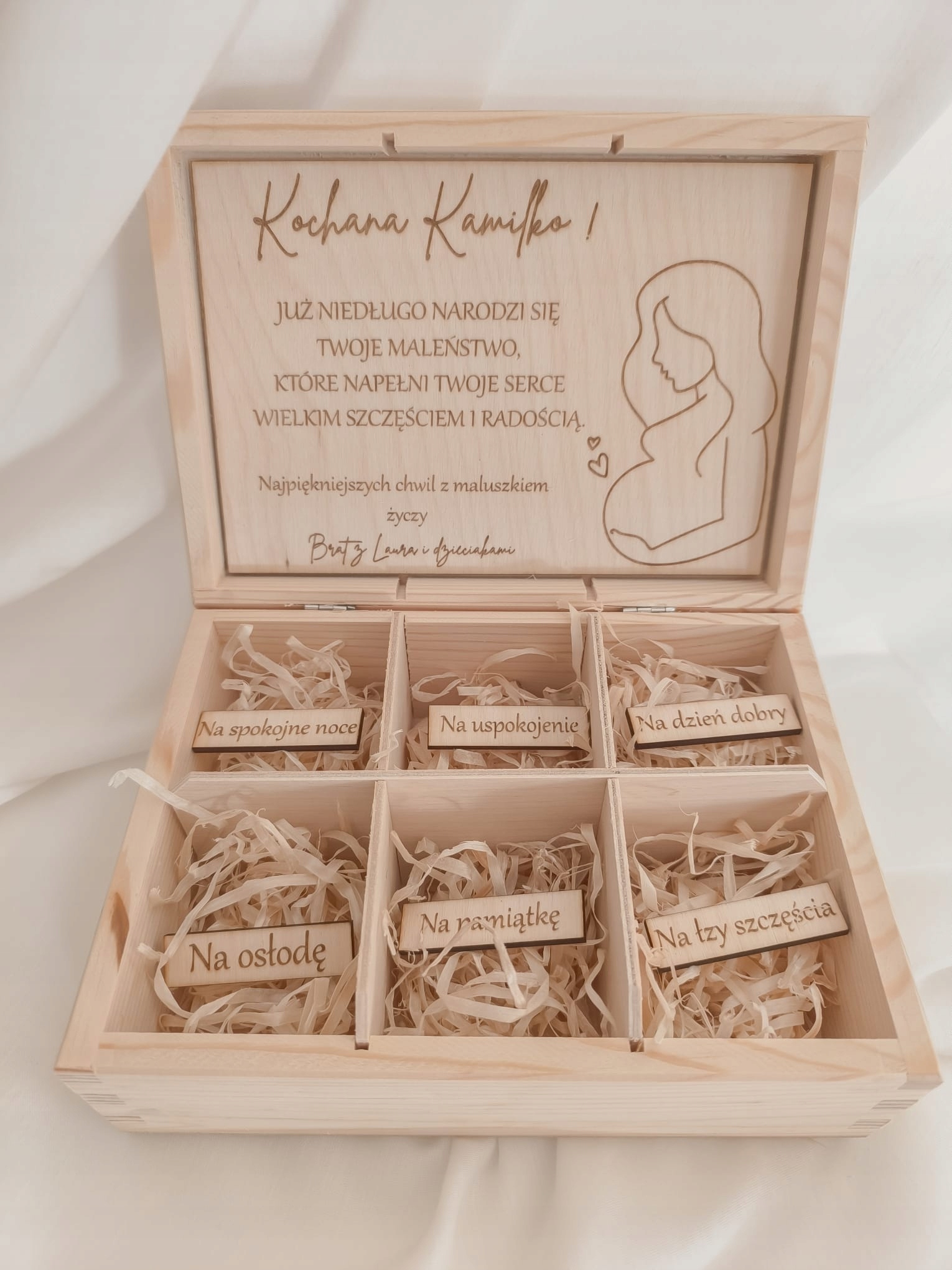 Personalizovaná krabička/krabička dřevěná Pro Nastávající Maminku
