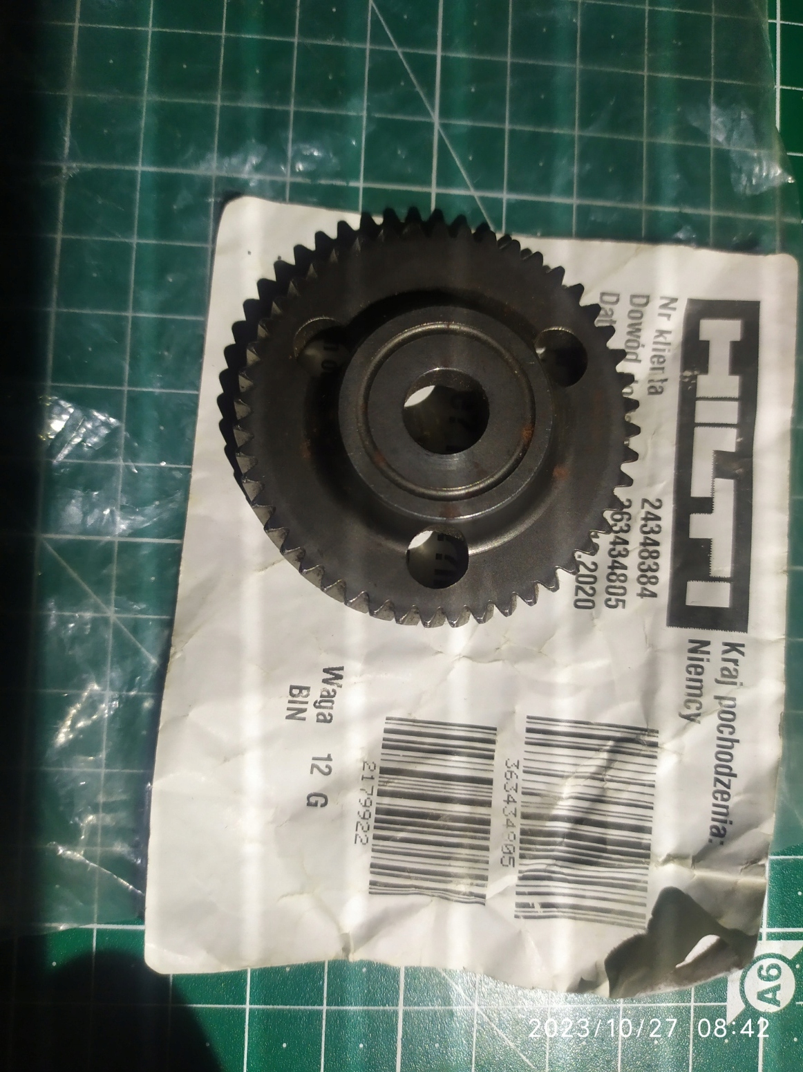 Hilti Te 500 ozubené kolo, TE500 Avr nové originál