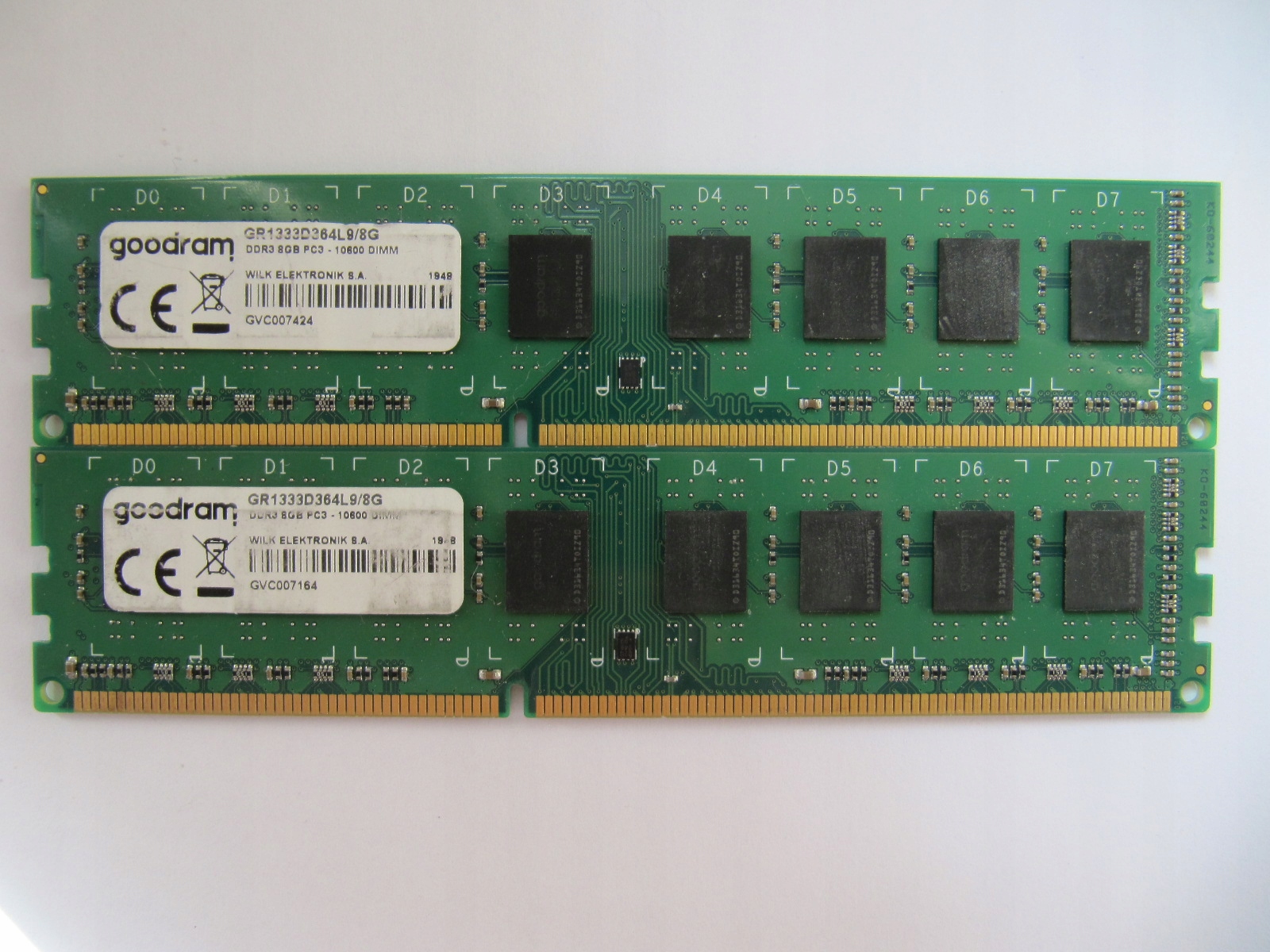 2× Pamięć RAM do komputera GoodRam DDR3 8 GB 1333 MHz CL9 DIMM