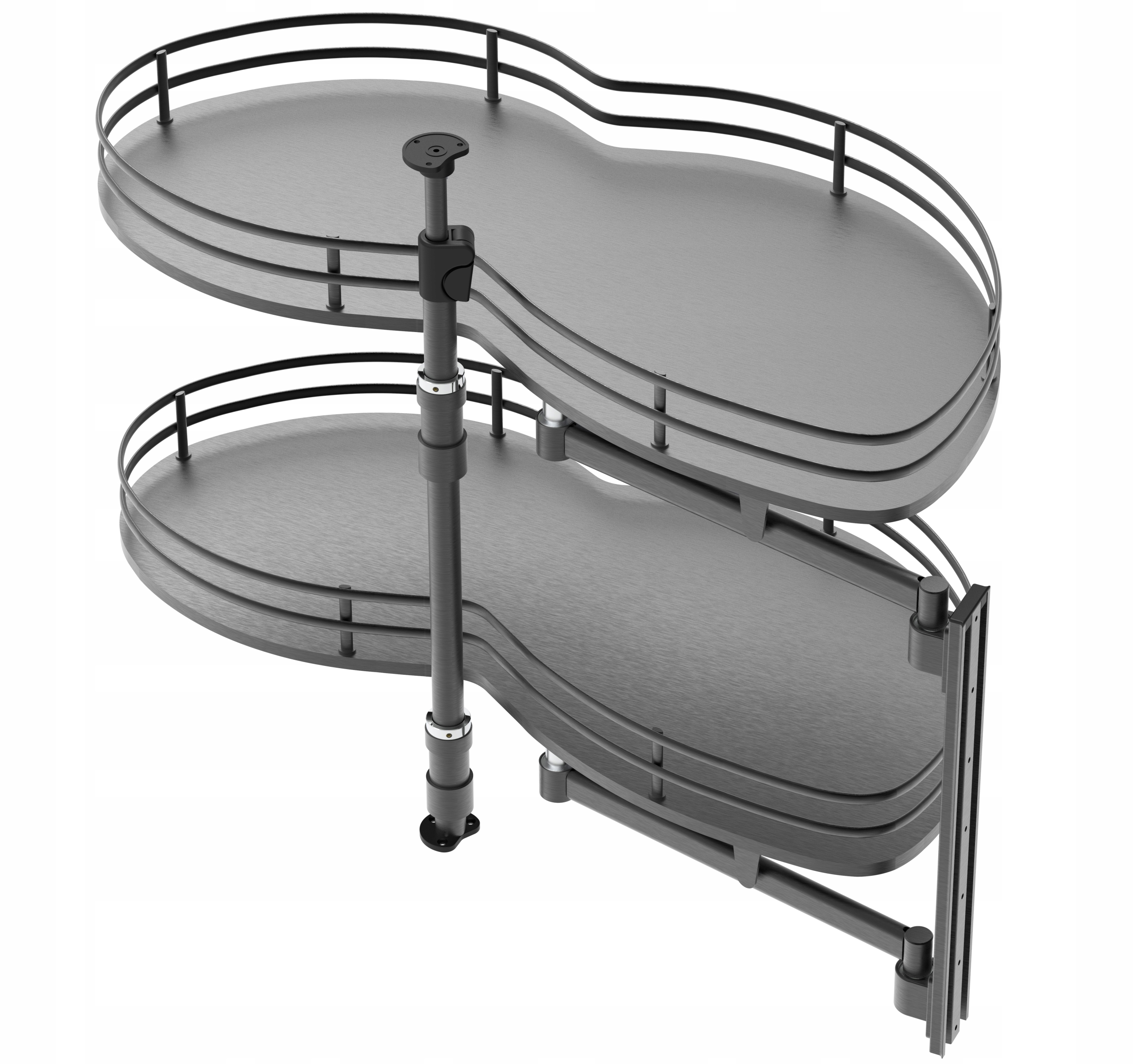 Kosz cargo narożne magic corner typu nerka prawa antracyt 1200 mm Gn Amix