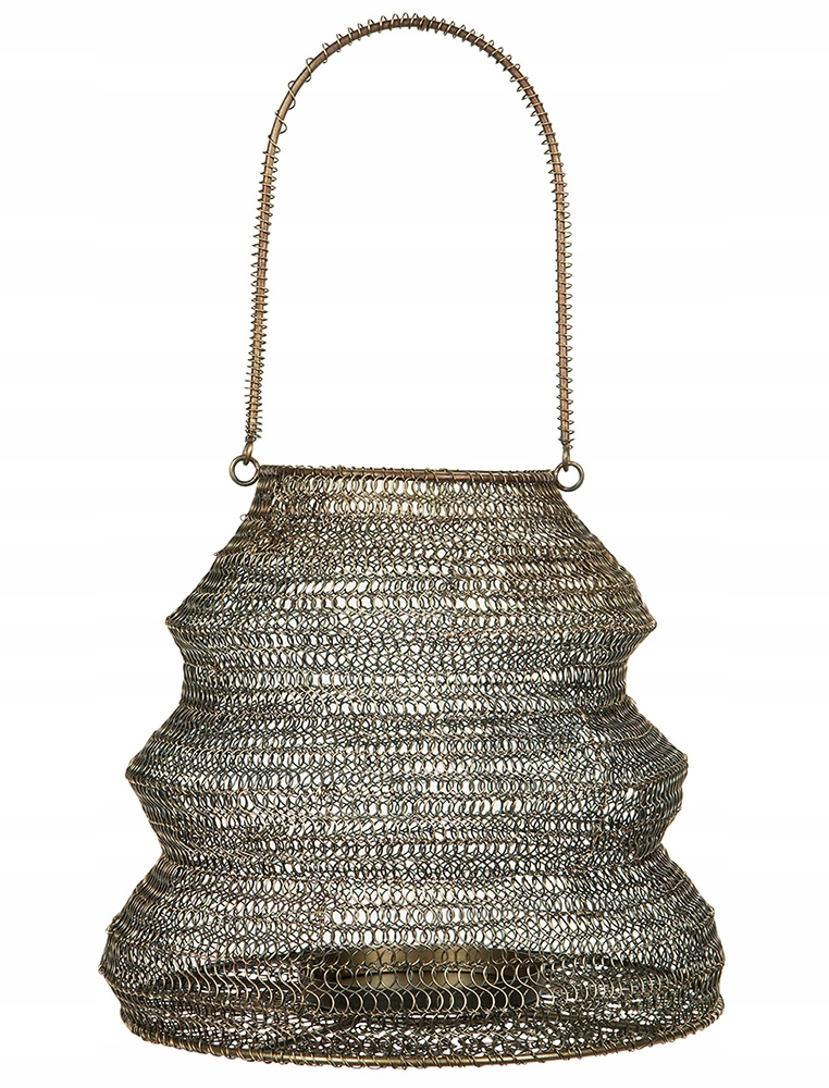 

Lampion Styl Loft metalowy złoty wys. 23cm