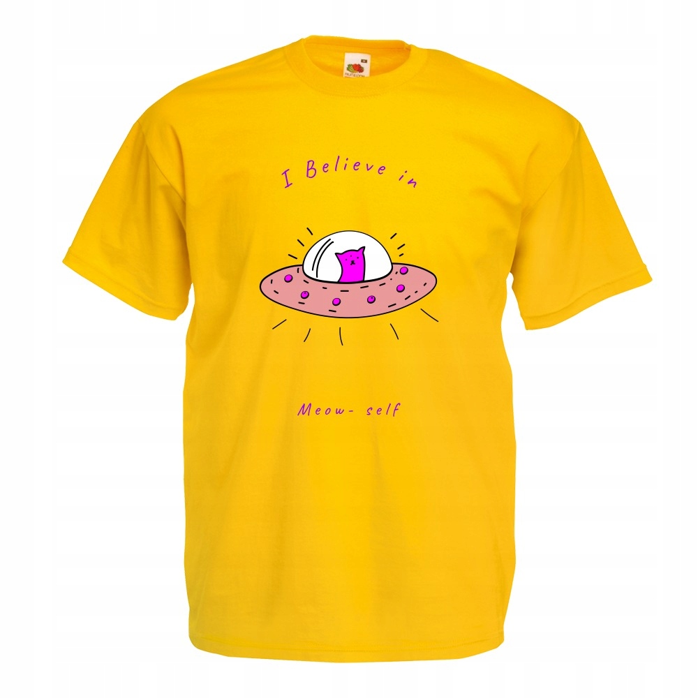 

Koszulka believe in meow-self kot ufo XXL żółta