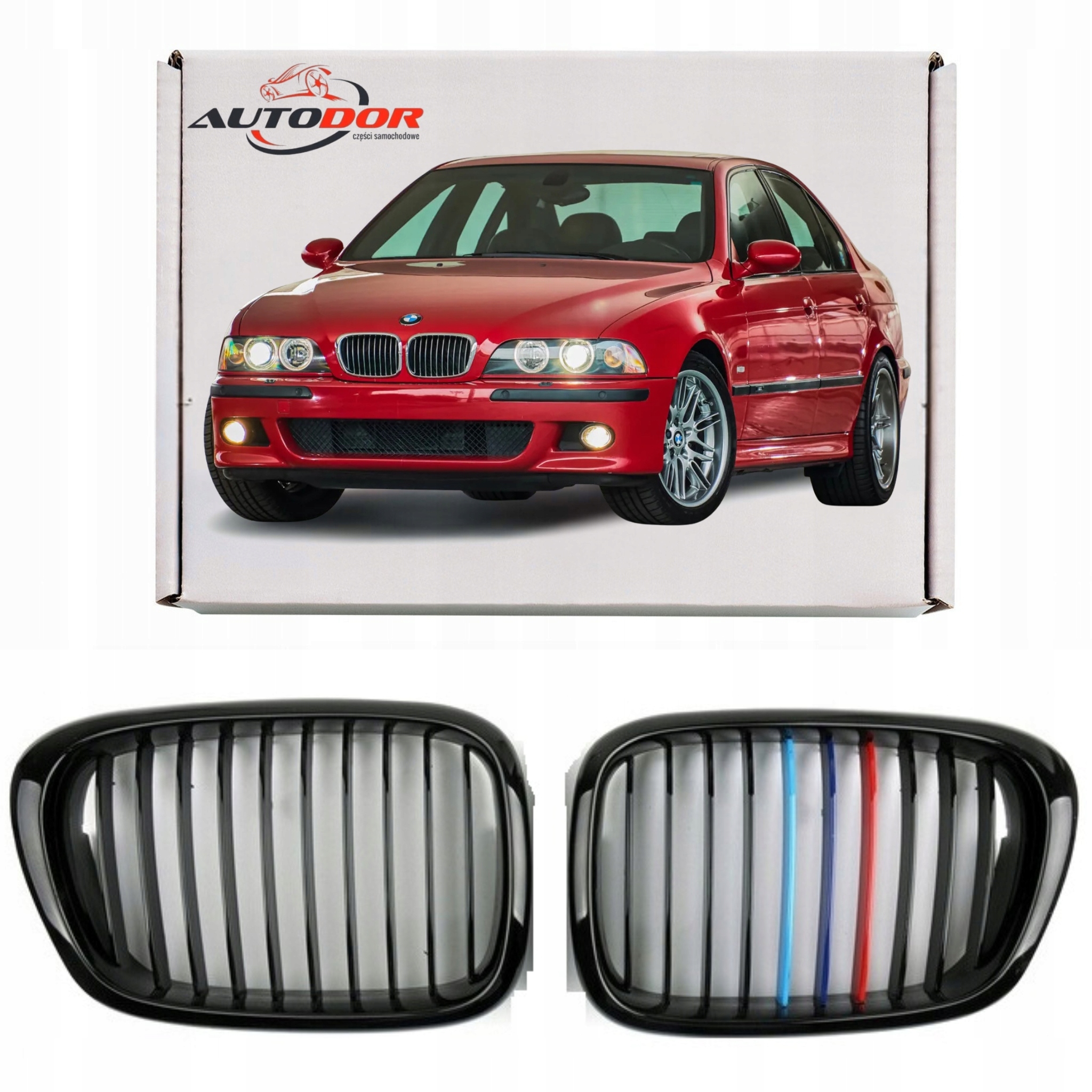 Bmw 5 E39 1996-2003 Atrapy Grily Ledviny Tuning Černý Lesk 3 Barvy P+l