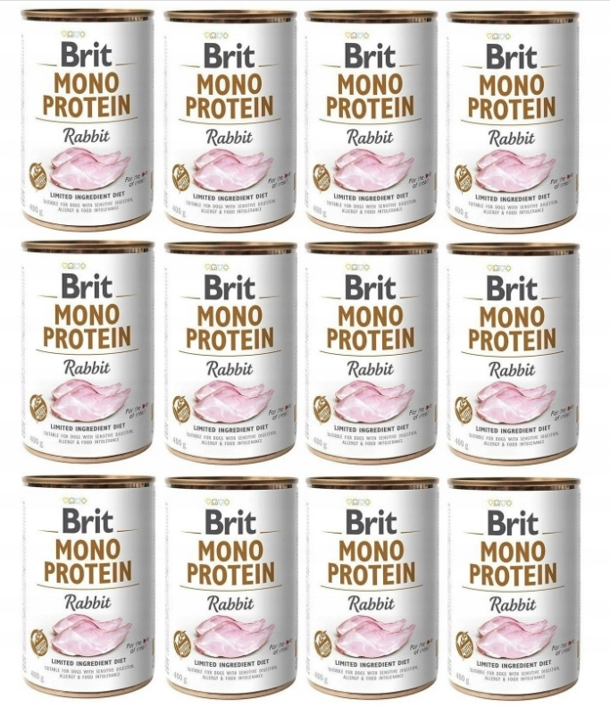Mokra karma dla psa Brit Mono Protein Rabbit 400 g- 12szt