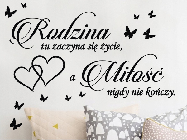 

Naklejka na ścianę Rodzina tu zaczyna 120X60 nr123