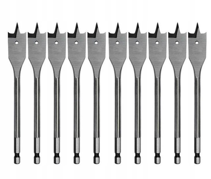 10 x Vrták 35,0 x 150 na dřevo, šestihranná stopka 1/4"