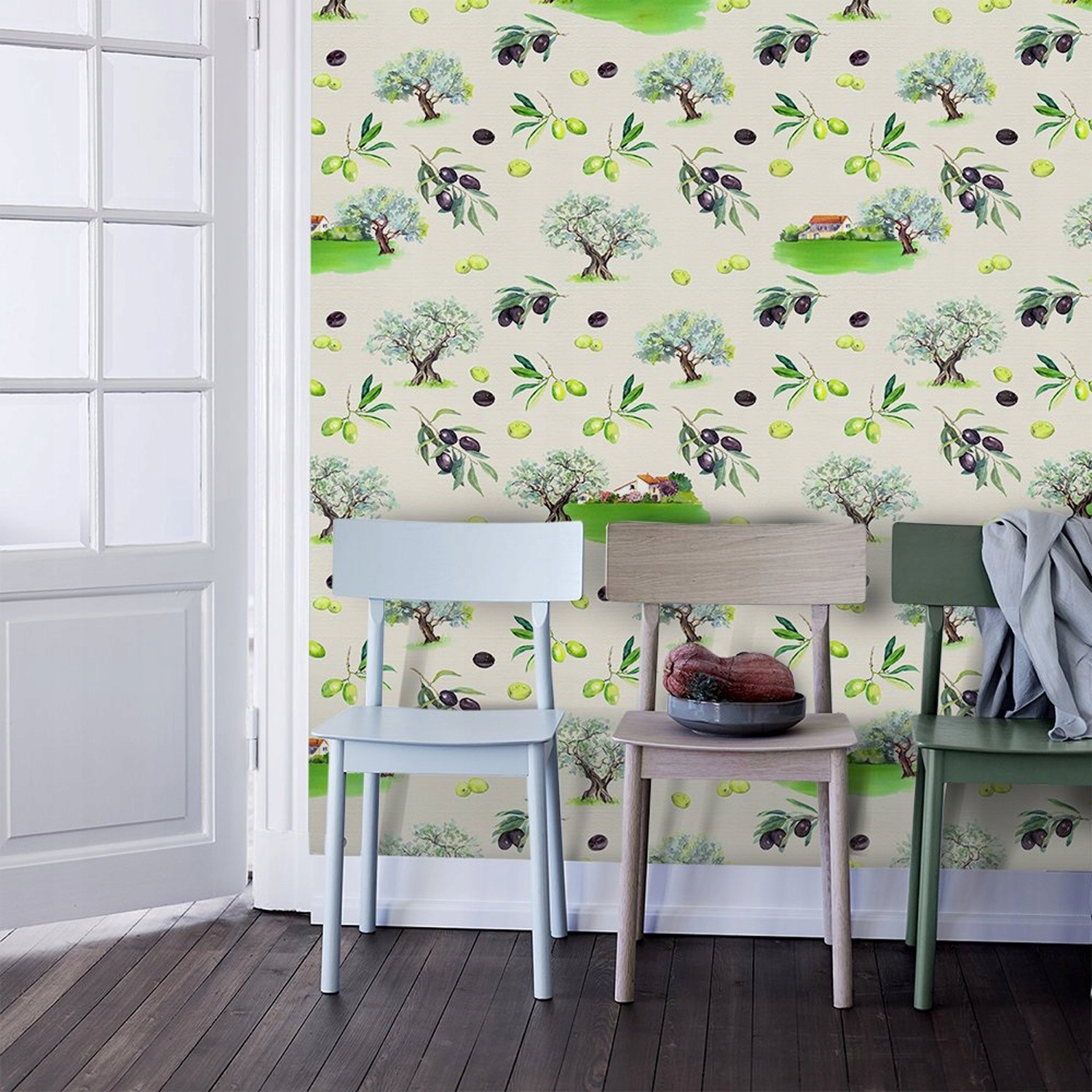 

Foto tapeta samoprzylepna Gałązki oliwne 290x290cm