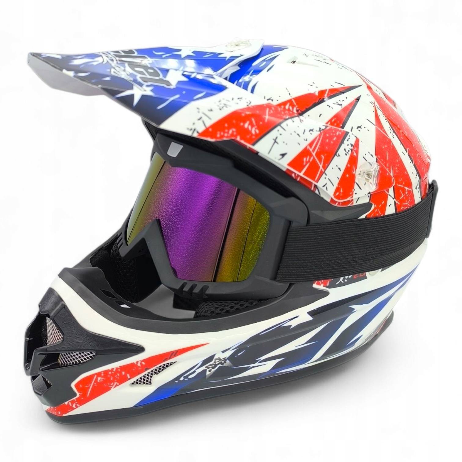 Kask Crossowy Na Crossa Motocykl Enduro Na Quada Atv Bmx Hulajnogę Gogle M