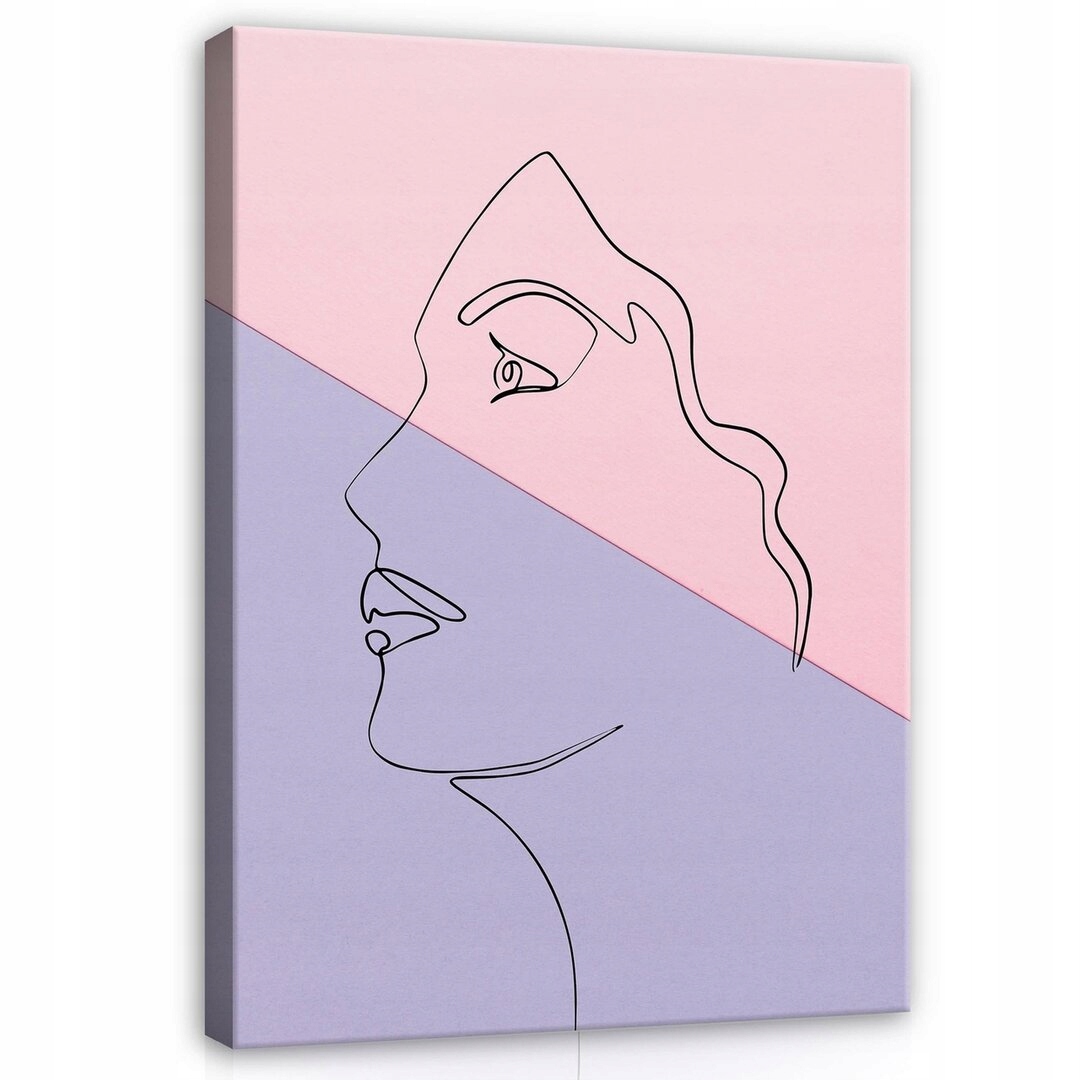 Obraz 75x100 Minimalismus linie obrysů obličej pastelové barvy abstrakce