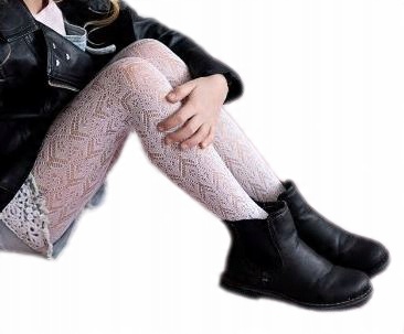 

Knittex Białe Ażurowe Rajstopy 140-146