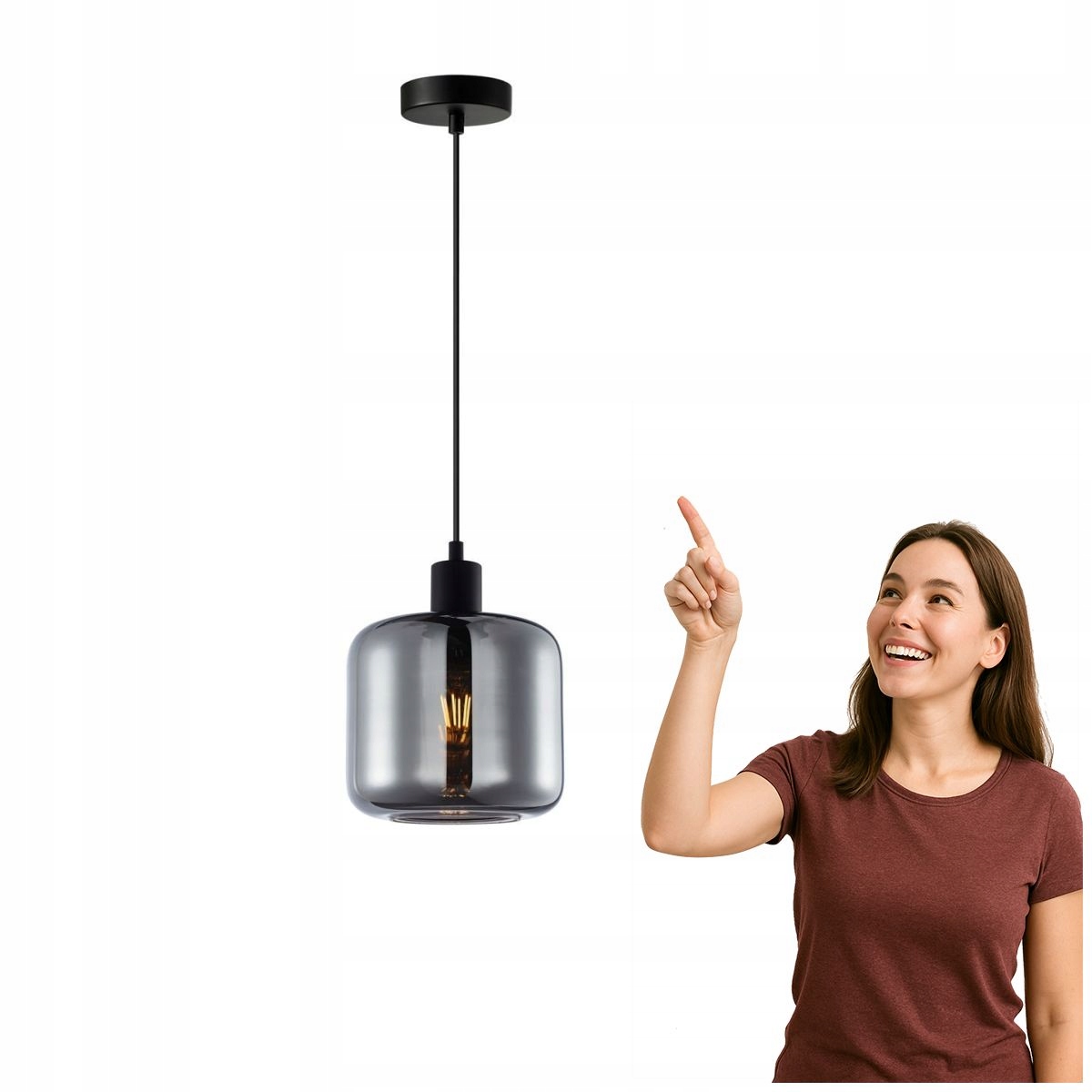 Závěsná lampa Maluna PND-74920-1-BK-SG Italux