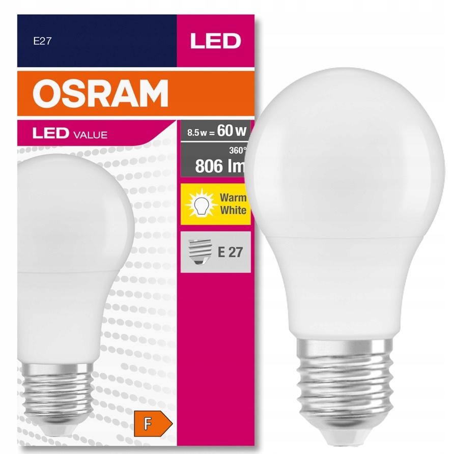 

Osram żarówka Led Value 8.5W 60W E27 2700K