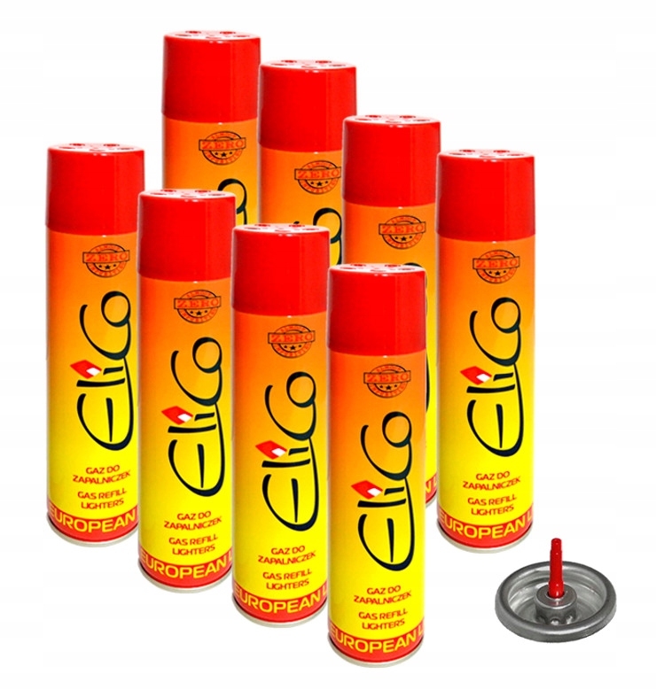 

Gaz Do Zapalniczek Zapalniczki Palnik 300ML 8szt