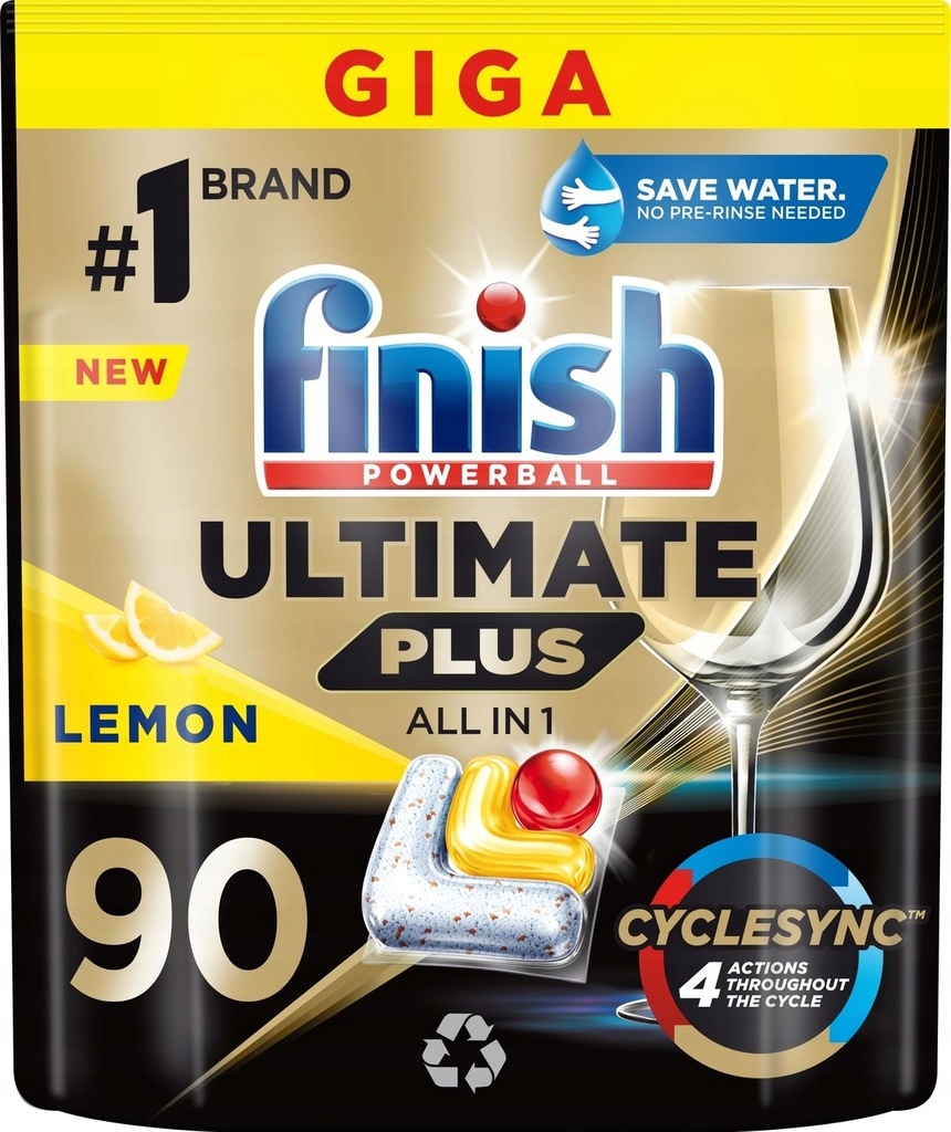 Levně Finish Power Ultimate All In One 90 Ks Kapsle Do Myčky Lemon