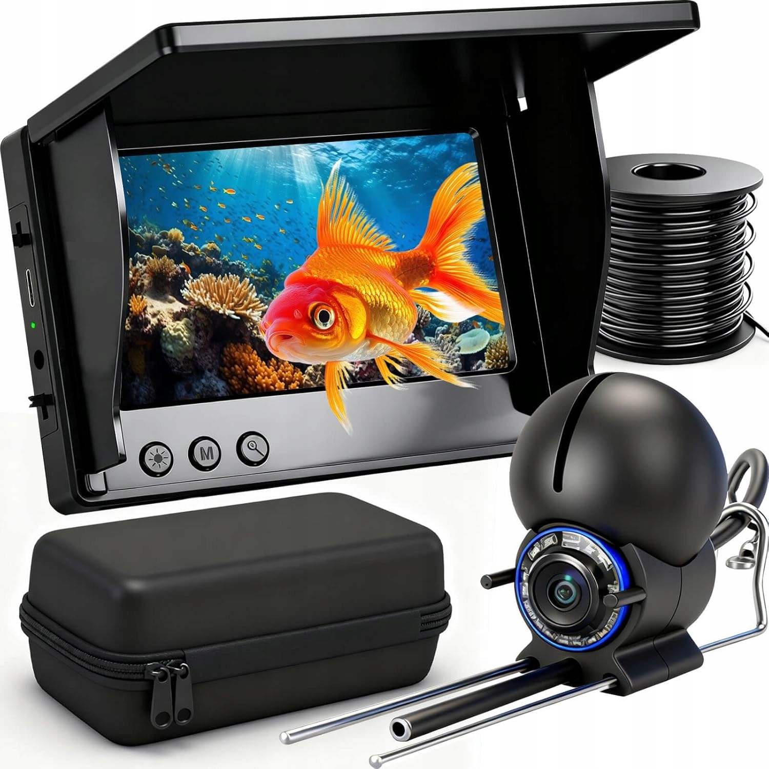 Rybářská Kamera Podvodní 4.3" LCD Monitor 1080P 15 m Kabelový Detektor Ryb