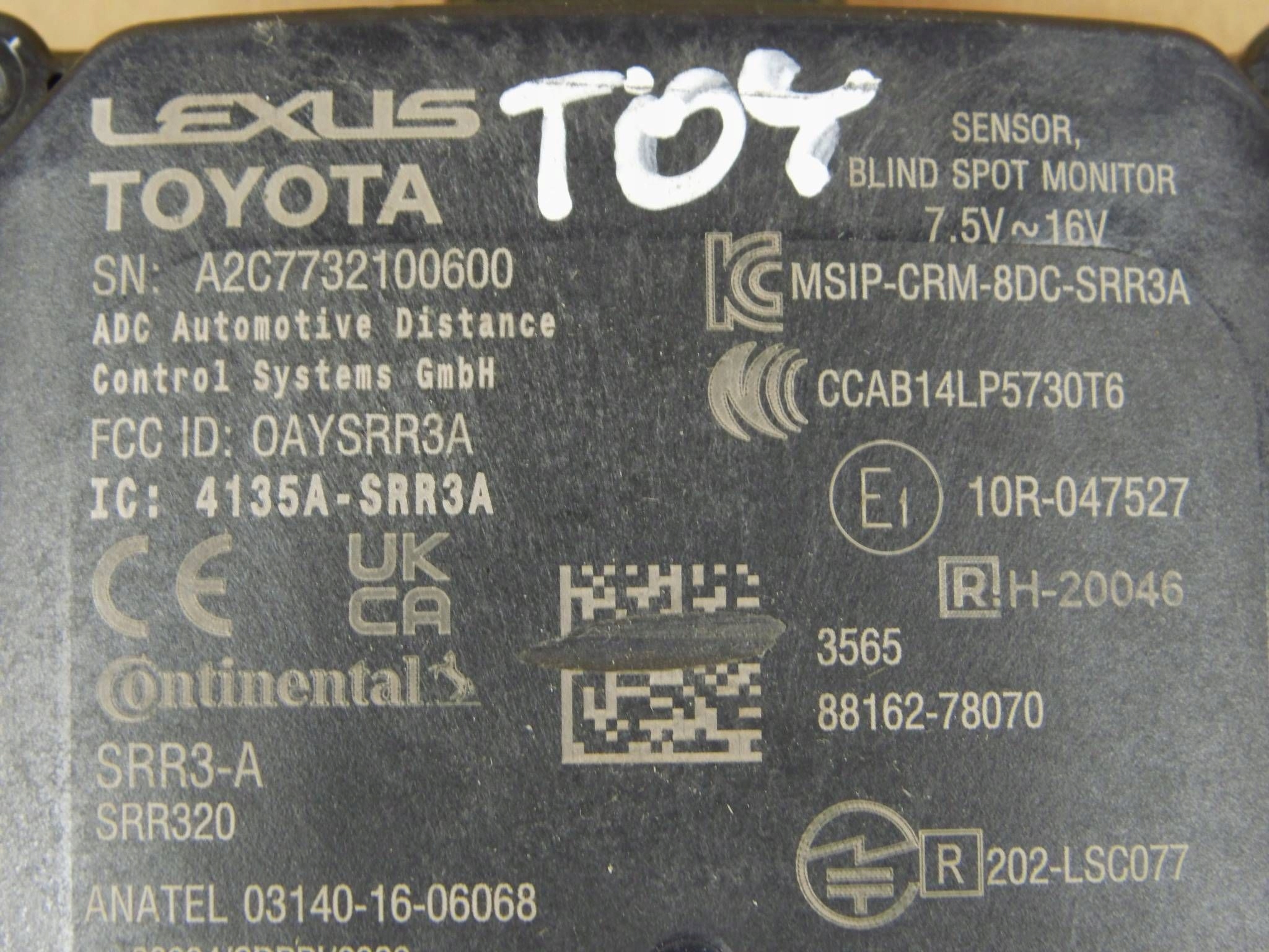 Lexus NX II sensor radar sensor module martwego pola 88162-78070