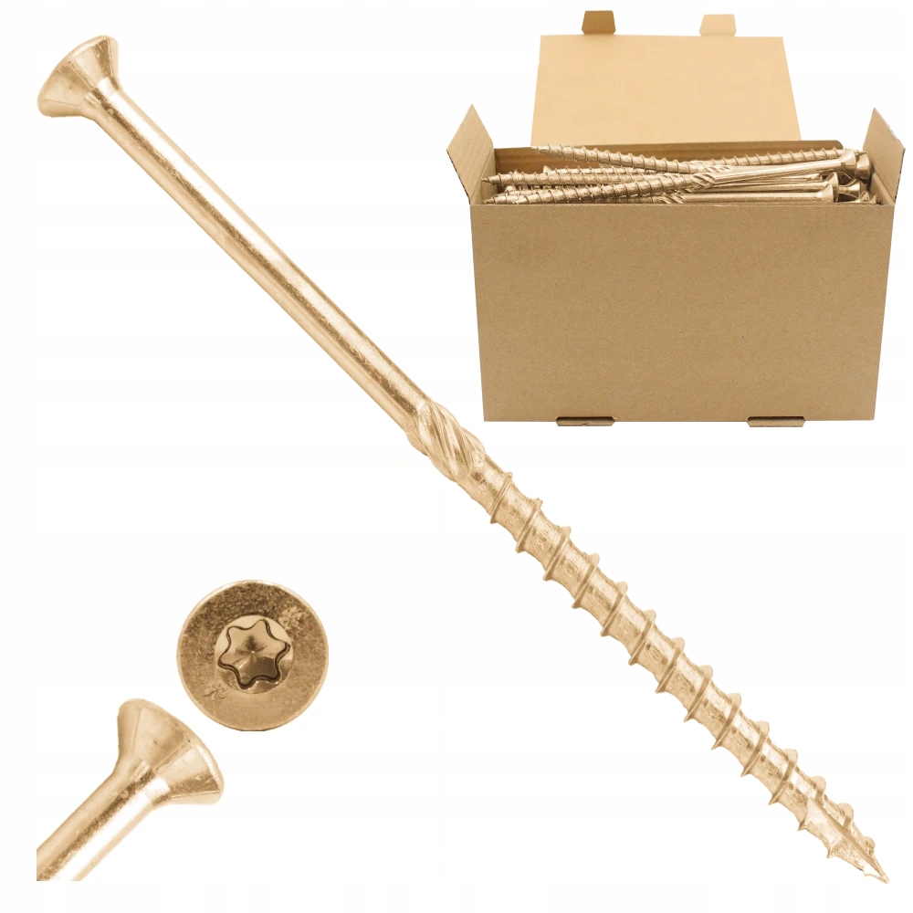 Tesařské Vruty Do Dřeva 8x360 Kuželové Torx 50 Ks WCS-08360 Azmet