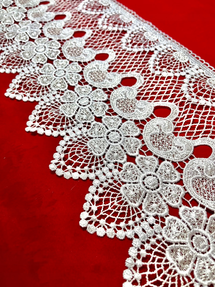 GIPIURA biała UV na metry KORONKA 20 CM wzór 6088 Marka bez marki