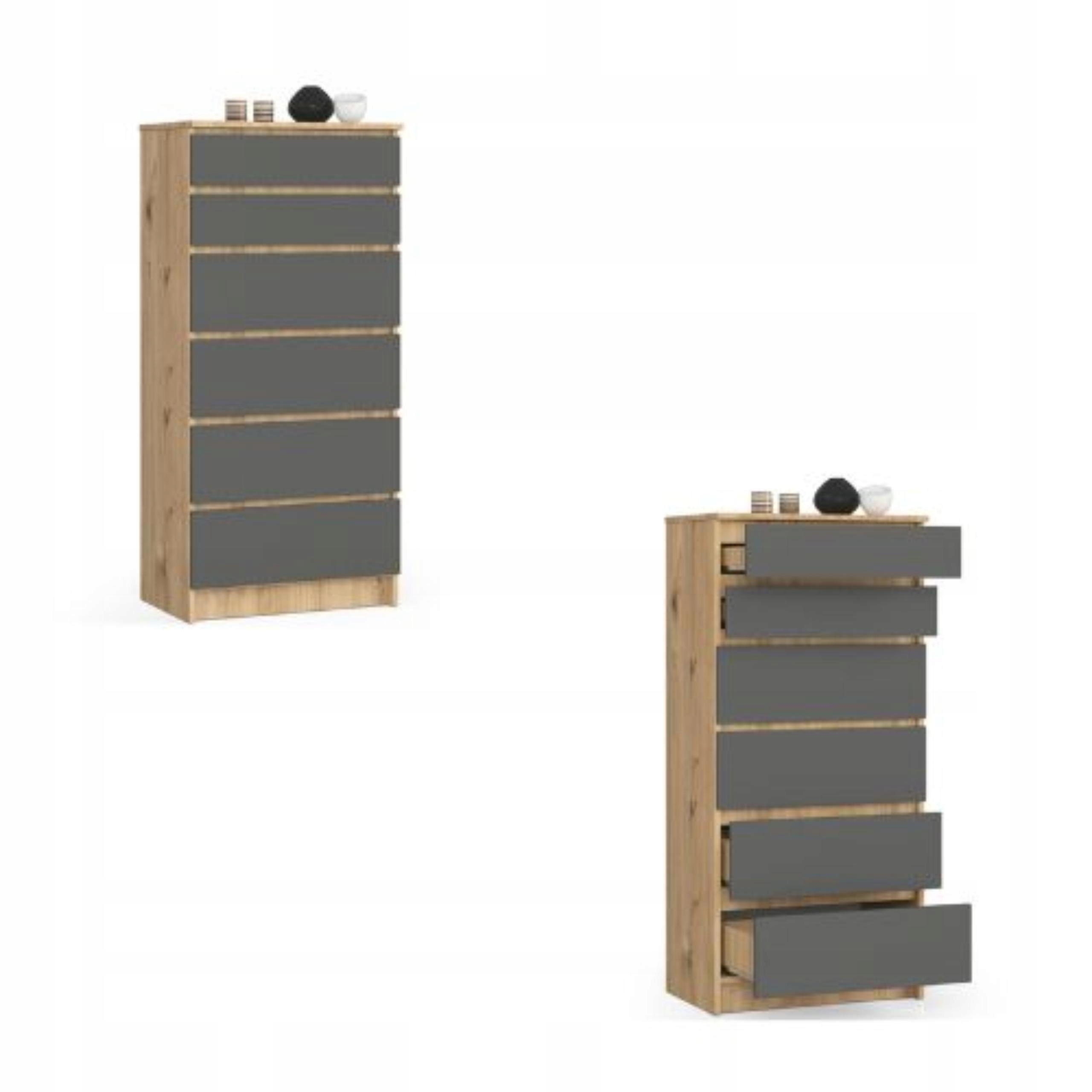 Komoda, skrinka K60 6 zásuviek artisan-grafit Akd