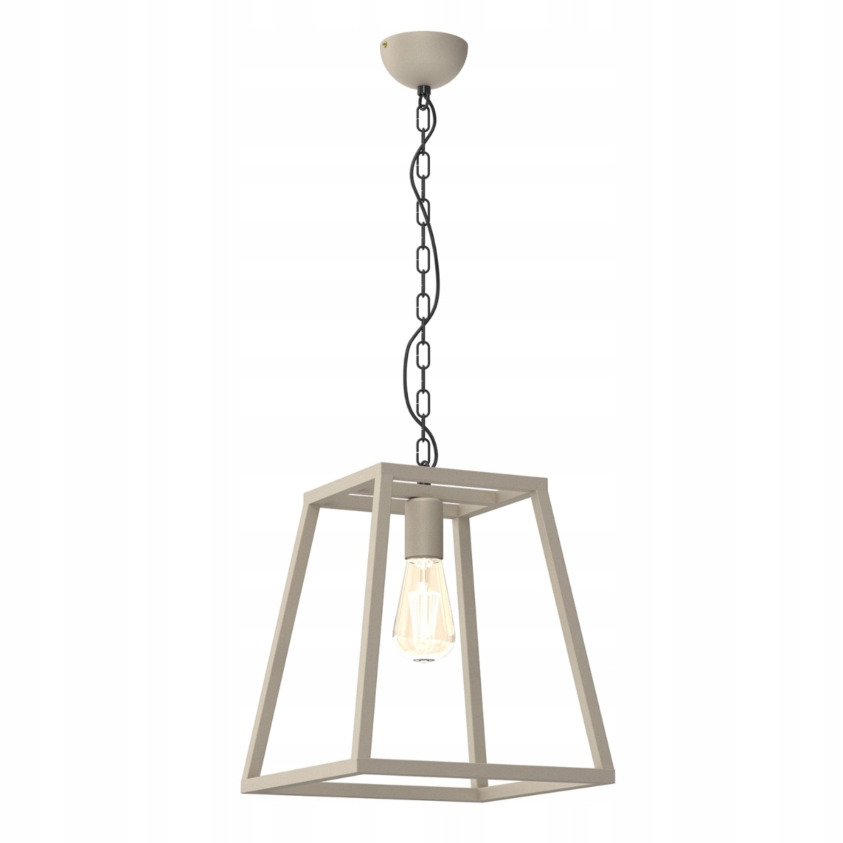 Závesná loftová lampa krémová geometrická s reťazou do jedálne Luminex