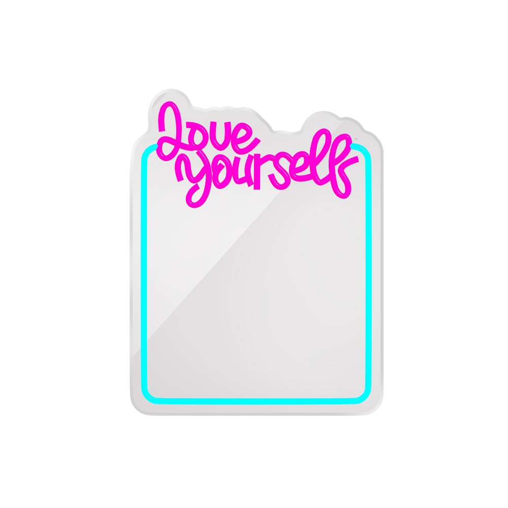 Neon Mirror Led Love Yourself světle modrá růžová FMNE01 Forever Light