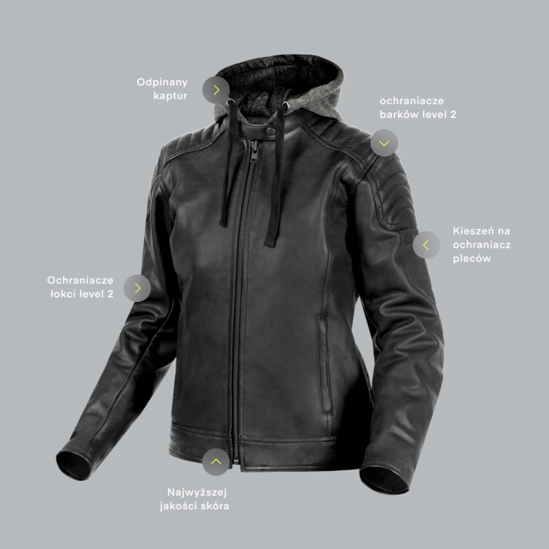Kožená Bunda Rebelhorn Impala Lady Black D4XL