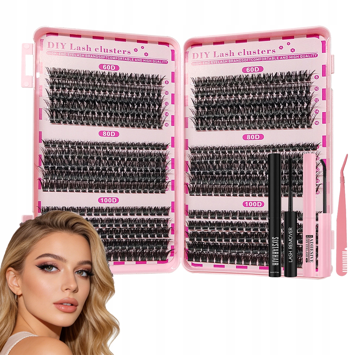 580 Ks Sada Pro Samostatné Prodlužování Řas D Curl Cluster Lashes In