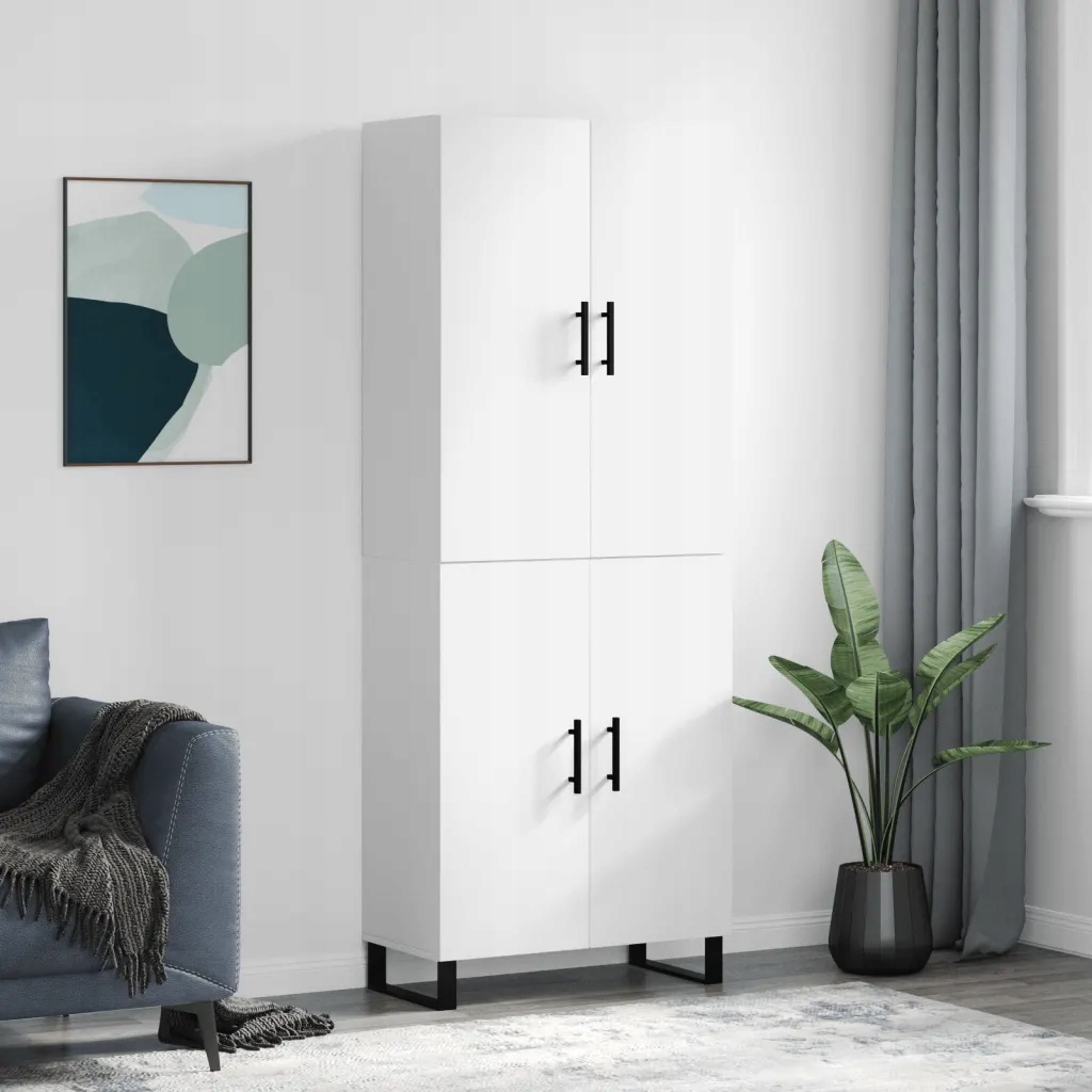 Skříň highboard bílá 69,5 x 34 x 180 cm kompozitní dřevo Bílá 3195699