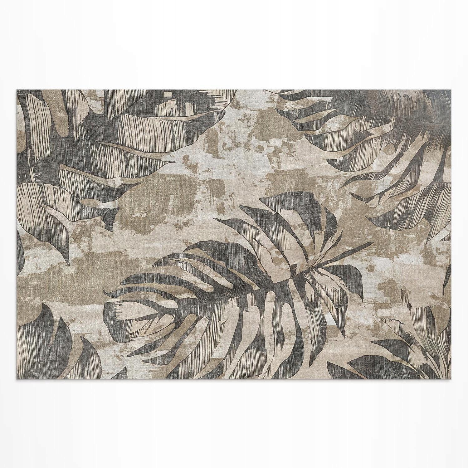 Terasový vinylový koberec Rozmer: 180 x 120 cm Boho listy rastliny surový štýl