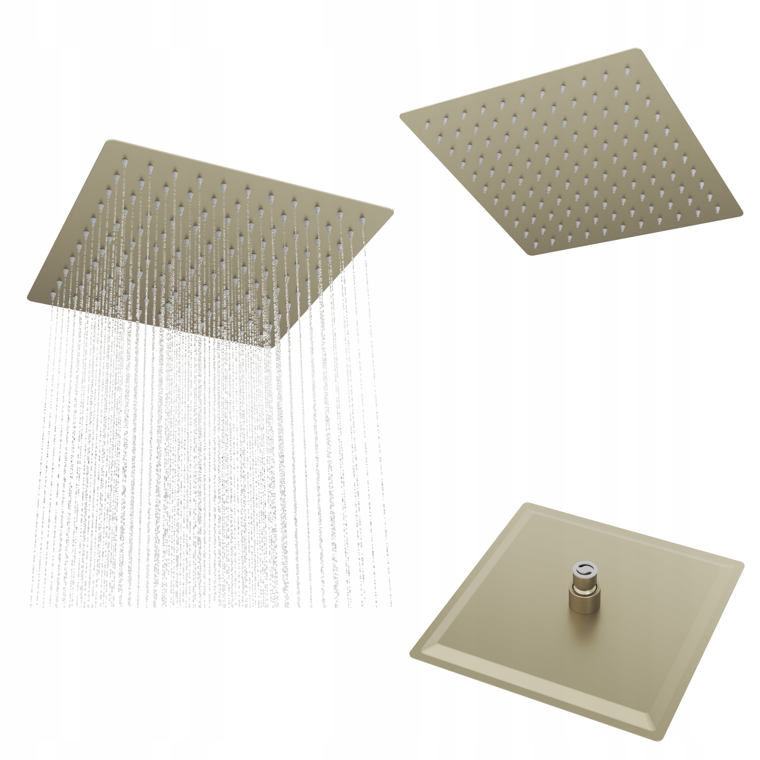 Sprchová čtvercová sprchová dešťová sprcha zlatá Slim pro kabiny 30 cm