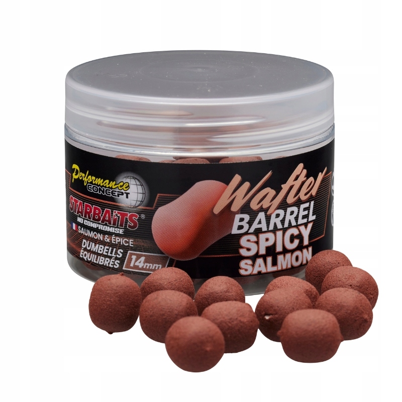 Starbaits Pc Spicy Salmon Wafter Barrel 14mm 50g
