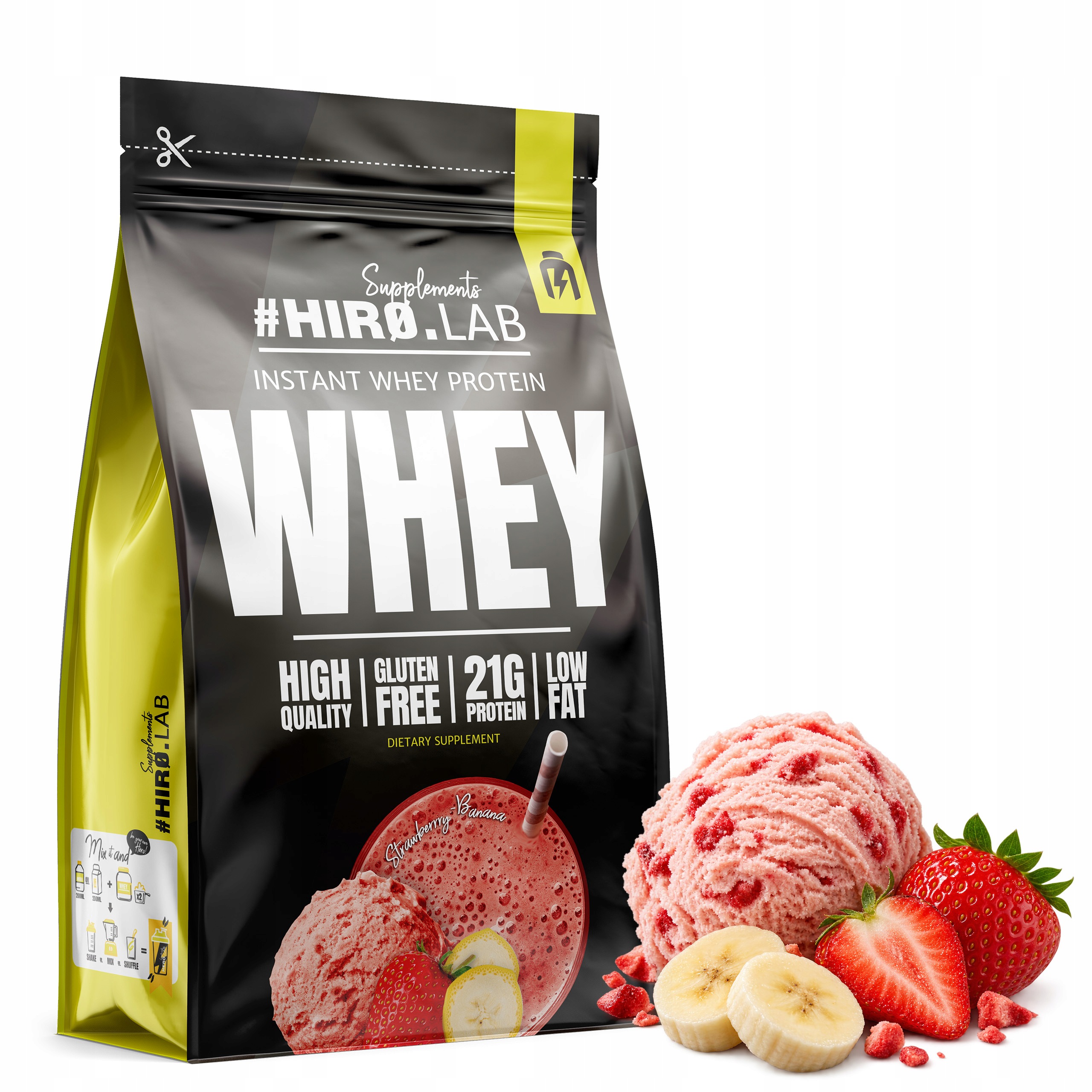 Protein Wpc Instant Whey Protein 700 50 g Jahoda Banán HiroLab