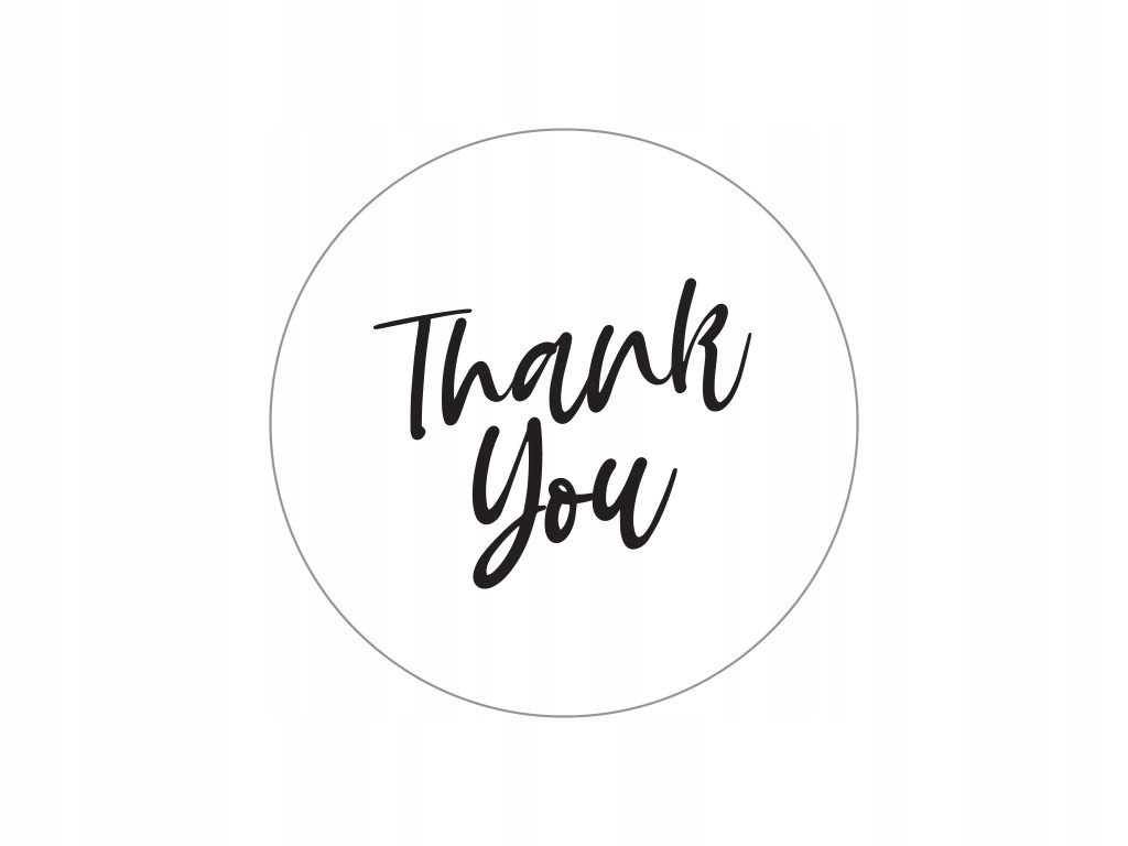 

Naklejki Okrągłe Białe FI25MM Thank You 200SZT