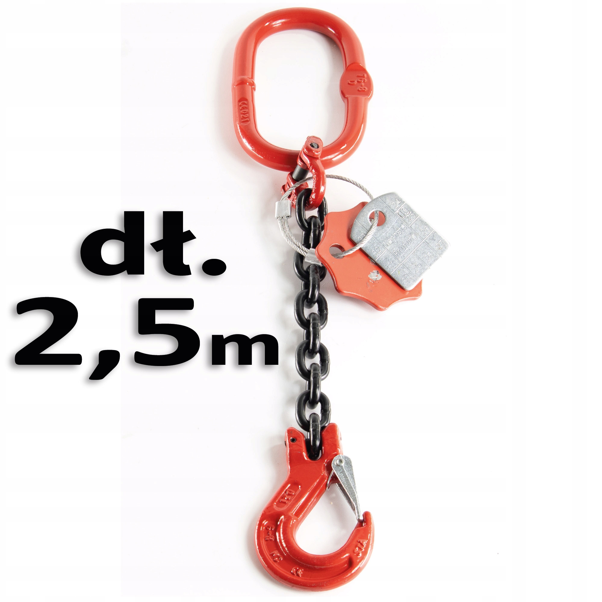 Řetězový závěs 1-šlachový 16 mm 2,5 m; třída 8; 8,0 t