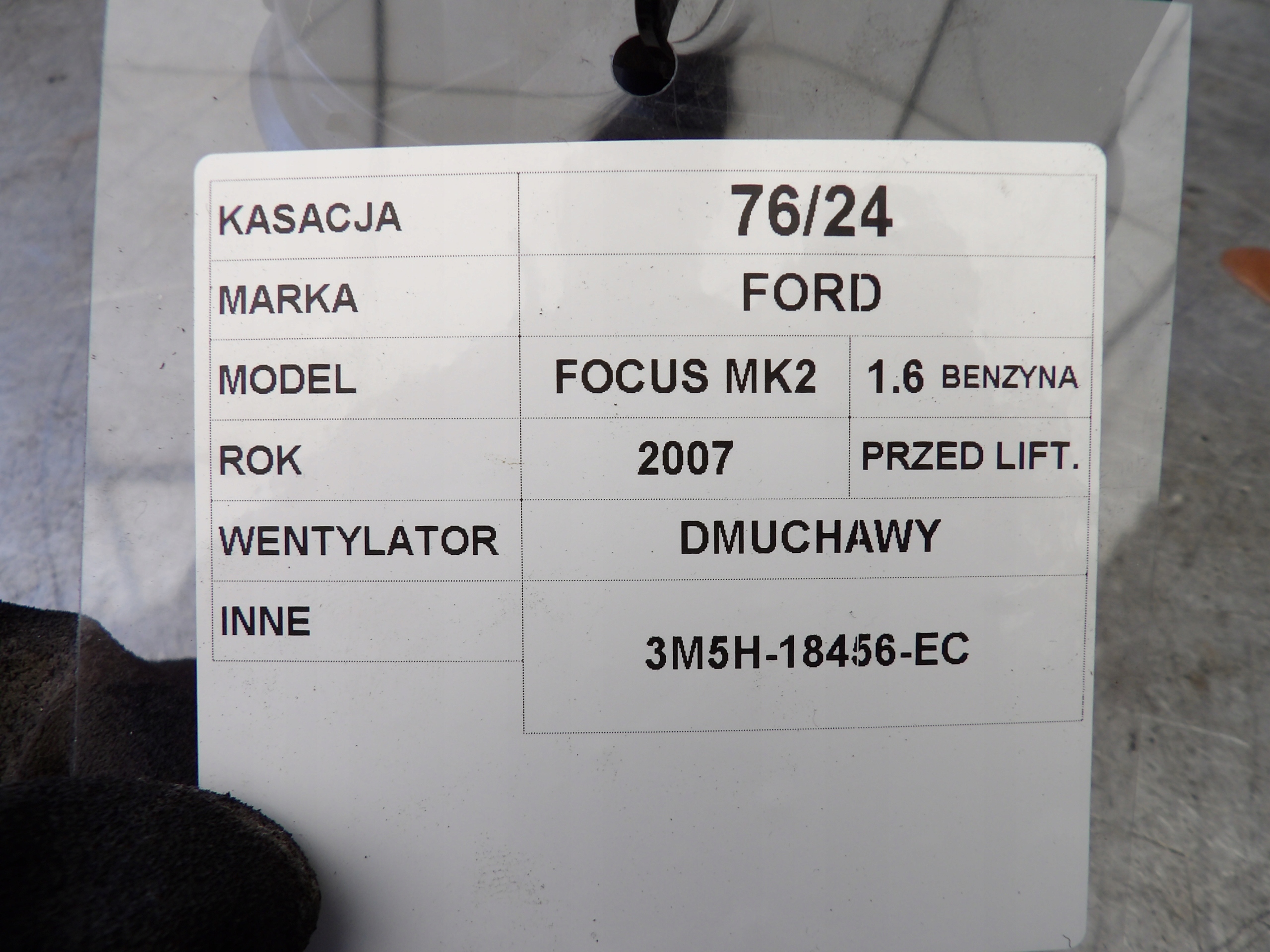 Ford Focus MK2 ventilátor topení 3M5H18456EC