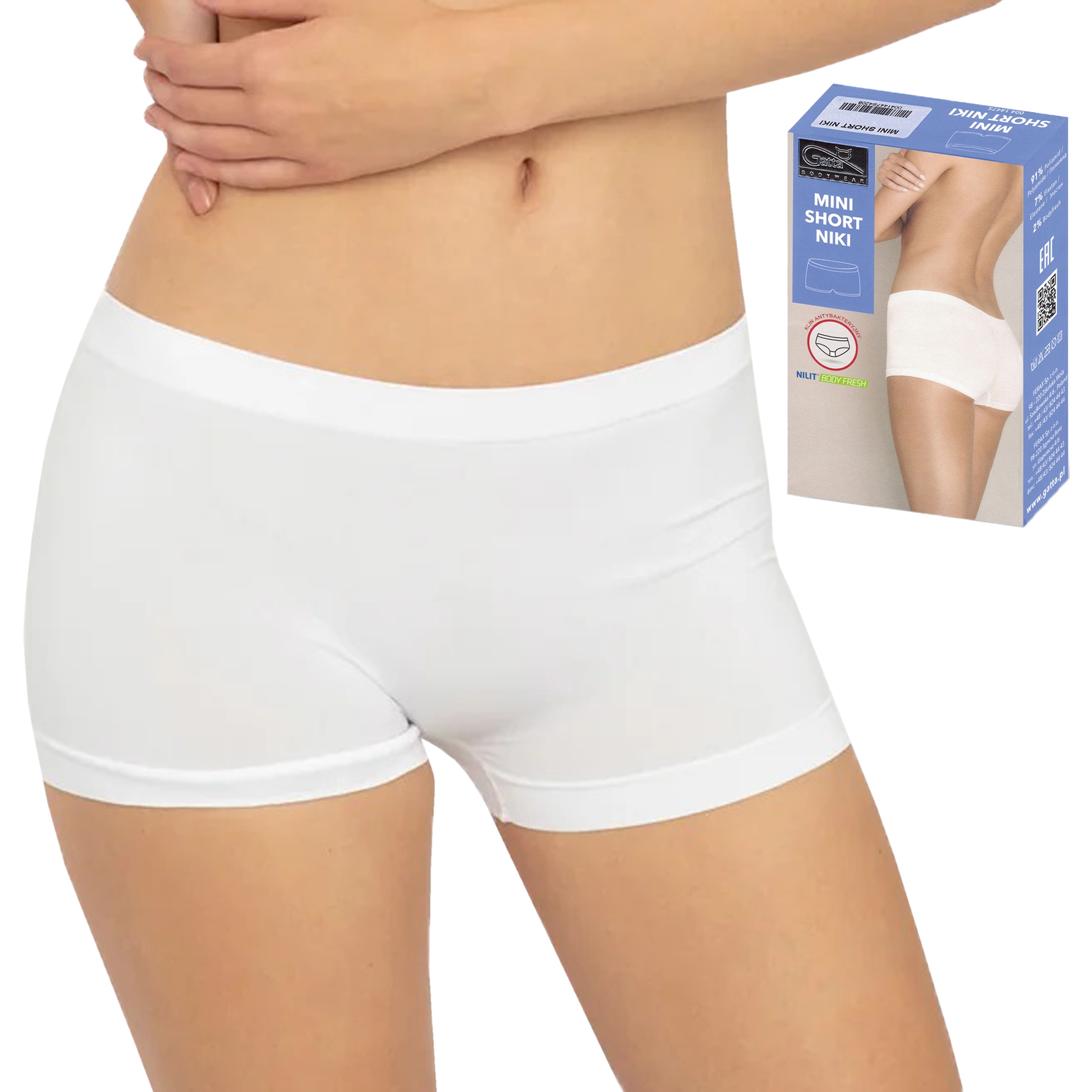 

Gatta szorty bezszwowe Niki Mini Short białe, L