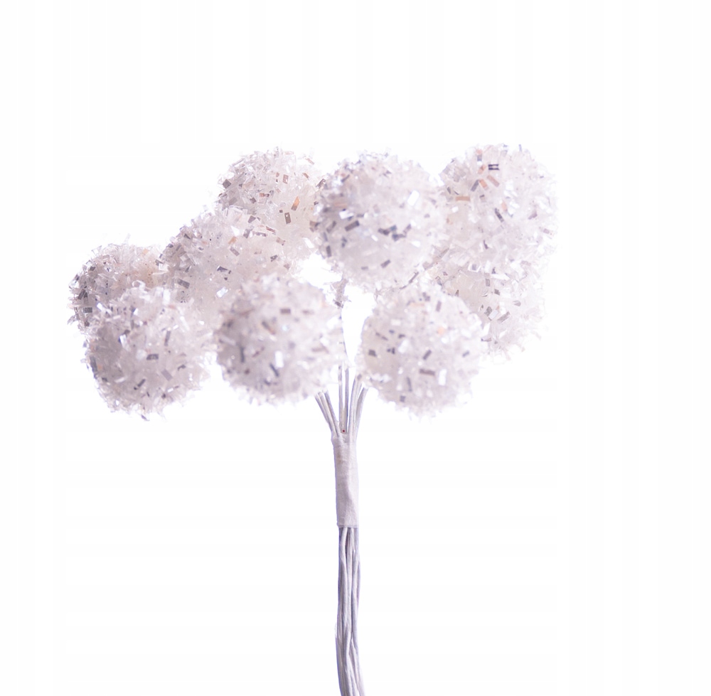 

Kulki białe jeżyki 12 sztuk stroiki dekoracje