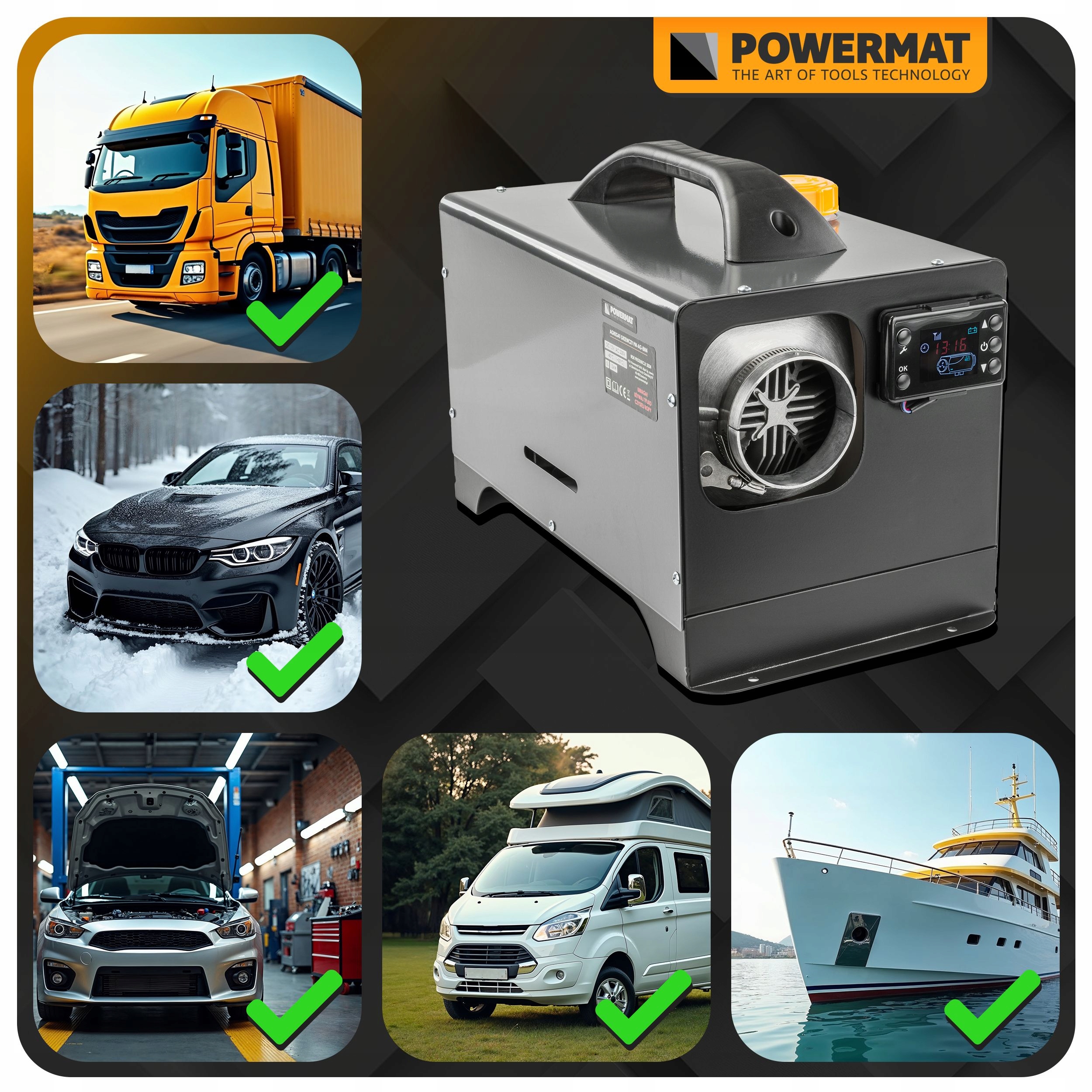 NAGRZEWNICA SPALINOWA GRZEJNIK DMUCHAWA OLEJOWA OGRZEWANIE POSTOJOWE 12 KW Zakres klas efektywności energetycznej A++ - G