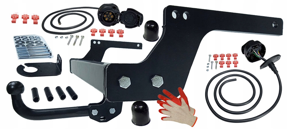 DACIA DUSTER 2010-2022 1 I 2 II 2WD 4WD HAK HOLOWNICZY+WIĄZKA+OSŁONKI Wiązka w zestawie 7 PIN