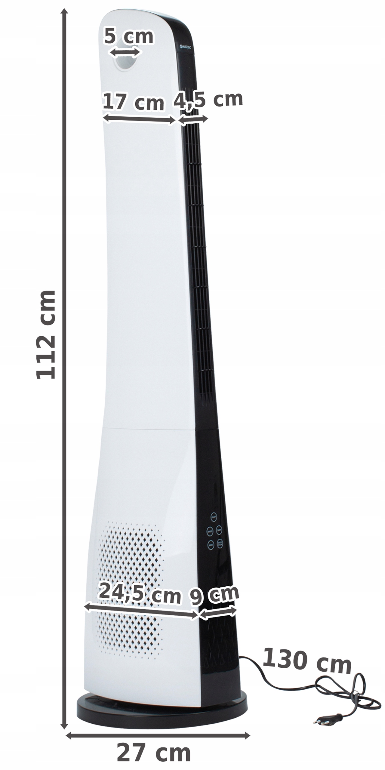 WENTYLATOR Stojący WIATRAK Podłogowy KOLUMNOWY Sterowanie zdalne