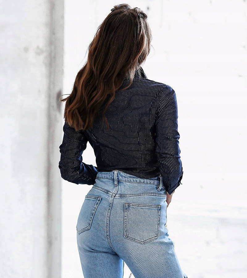 22702 Granatowa koszula damska 22702 rozmiar L Rozmiar L