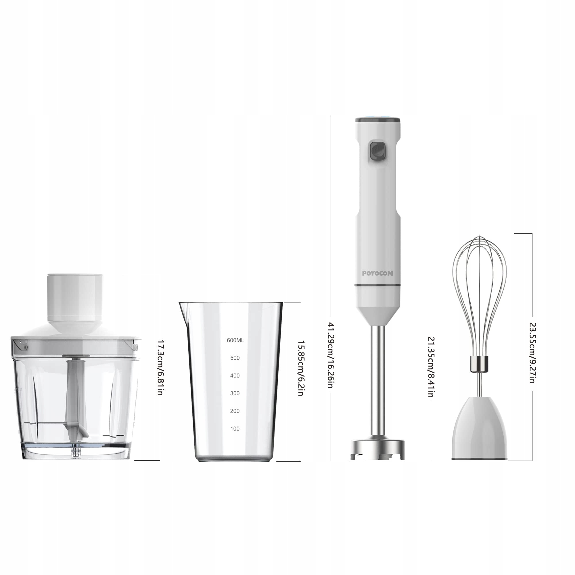 POYOCOM Bezprzewodowy Blender Ręczny Z Akumulatorem Do Smoothie I Zup — miniatura 6