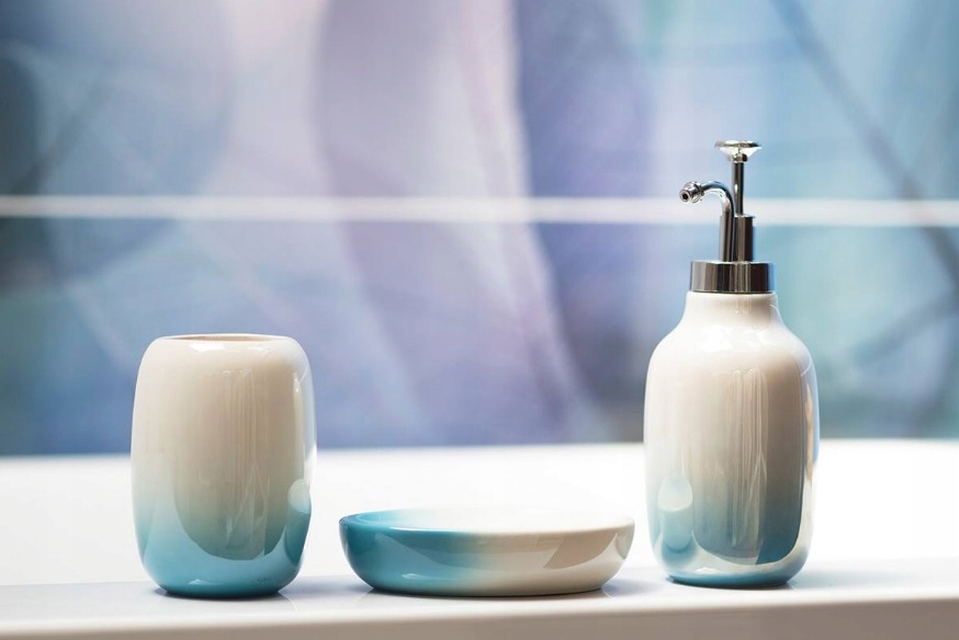 DESIGNERSKI KUBEK ŁAZIENKOWY Z PERŁOWEJ METALICZNEJ CERAMIKI Marka Magiczna-Łazienka