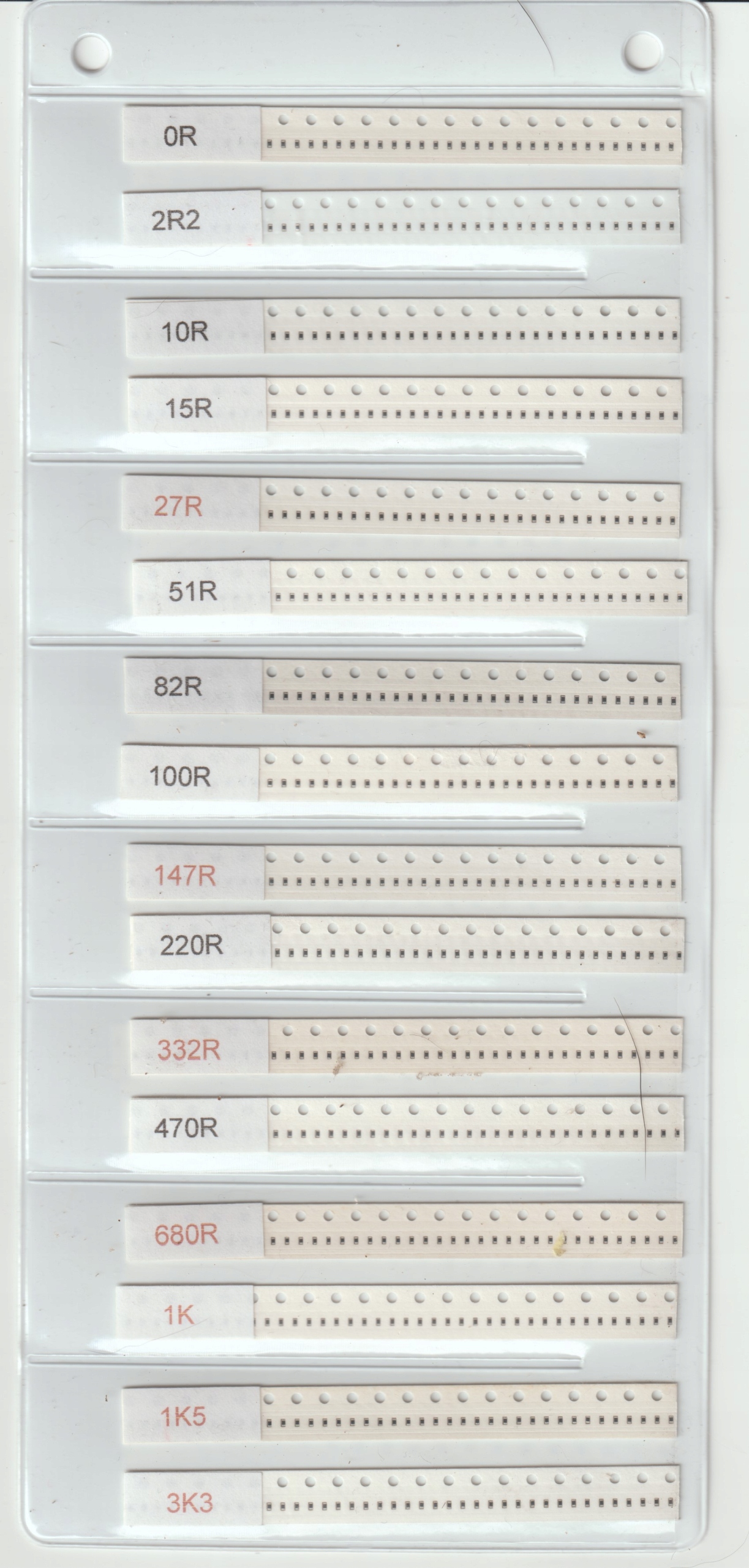[1280szt] Zestaw rezystorów Smd 0402 32 wartości x 40 sztuk